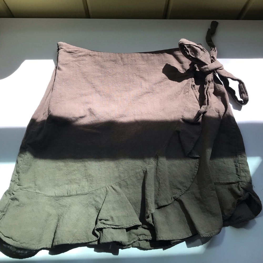 green wrap skirt